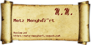 Metz Menyhért névjegykártya